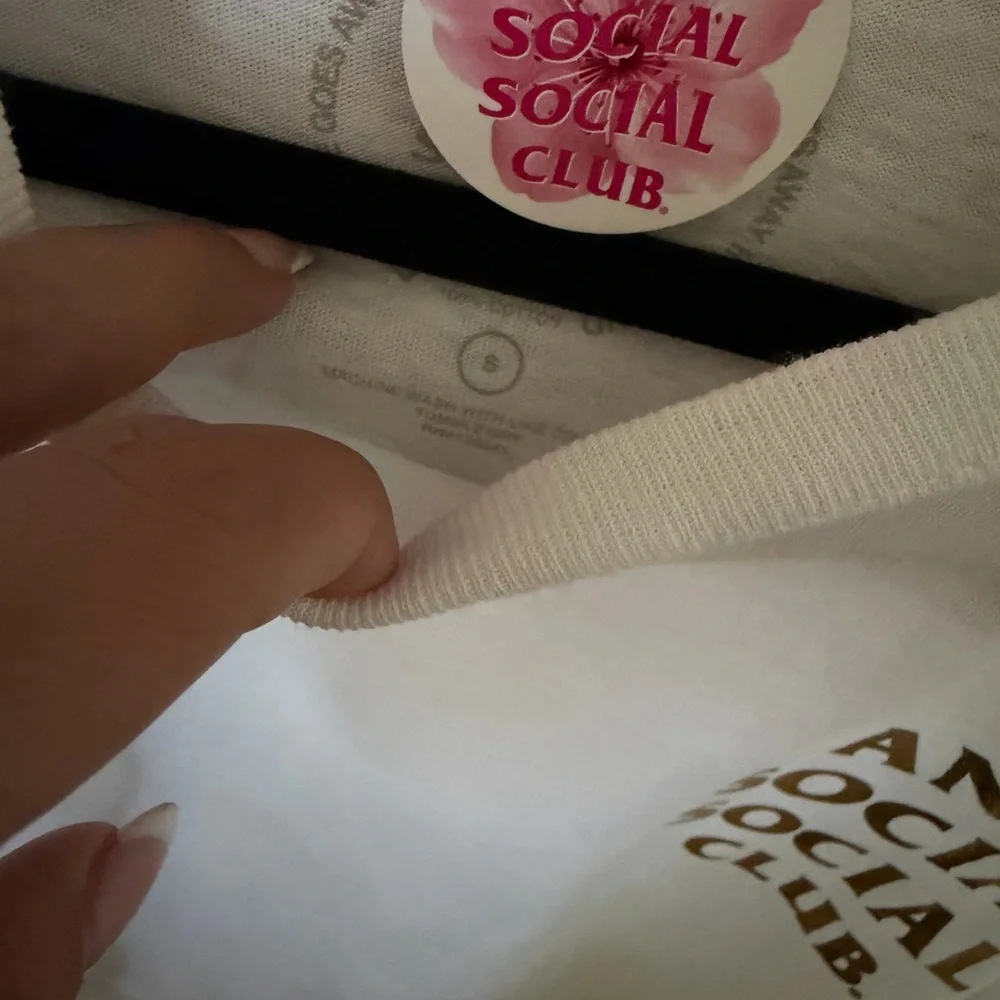 Anti Social Social Club White T‑Shirt with Gold Foil Logo
